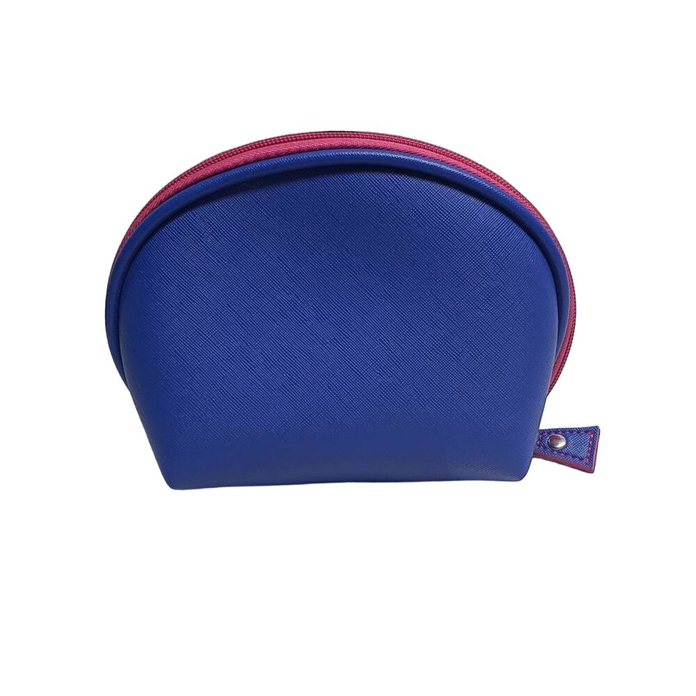 Macy's Blue & Pink Zip Closure Mini Cosmetic Make Up / Travel Overnight Bag